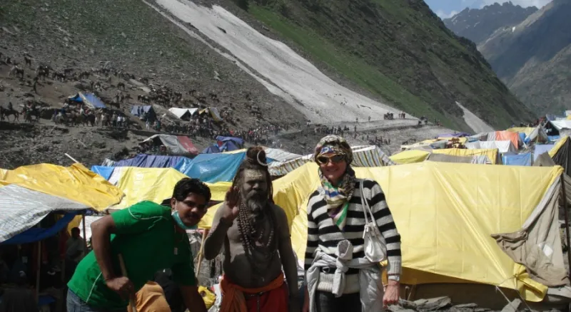 Лагерь паломников на леднике