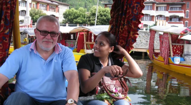 Гид Анжела и В.В.Макаров в водном такси