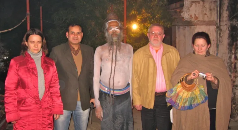 Лали Баба и участники экспедиции в Варанаси