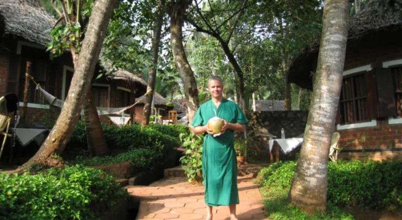 После массажа на уюрведическом курорте