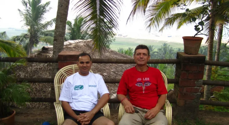 Аджид и Вадим после вечерней медитации