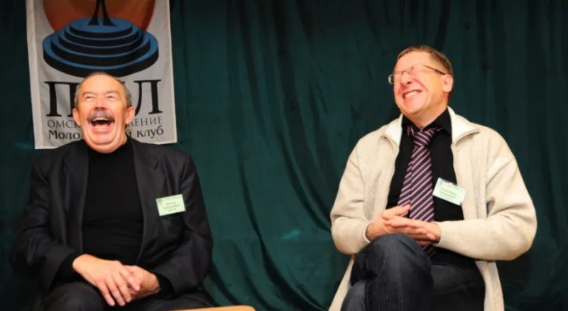 12 Омский Декадник, ДВОЙНОЙ ПОРТРЕТ, проф. А.Ф. Бондаренко (Киев) и В.А. Кубасов (Новокузнецк) (4)